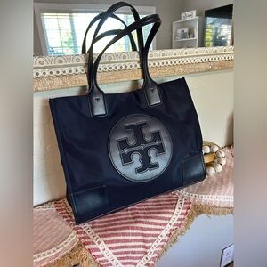 Preloved Tory Burch Ella Tote navy blue nylon